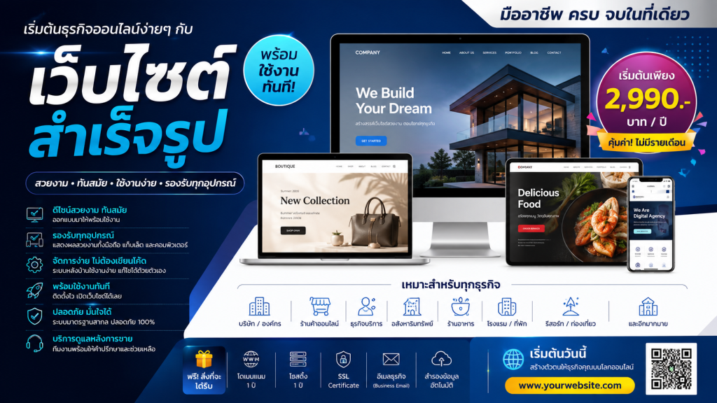 เว็บไซต์สำเร็จรูป คืออะไร? รู้จักระบบเว็บไซต์พร้อมใช้งานสำหรับธุรกิจ